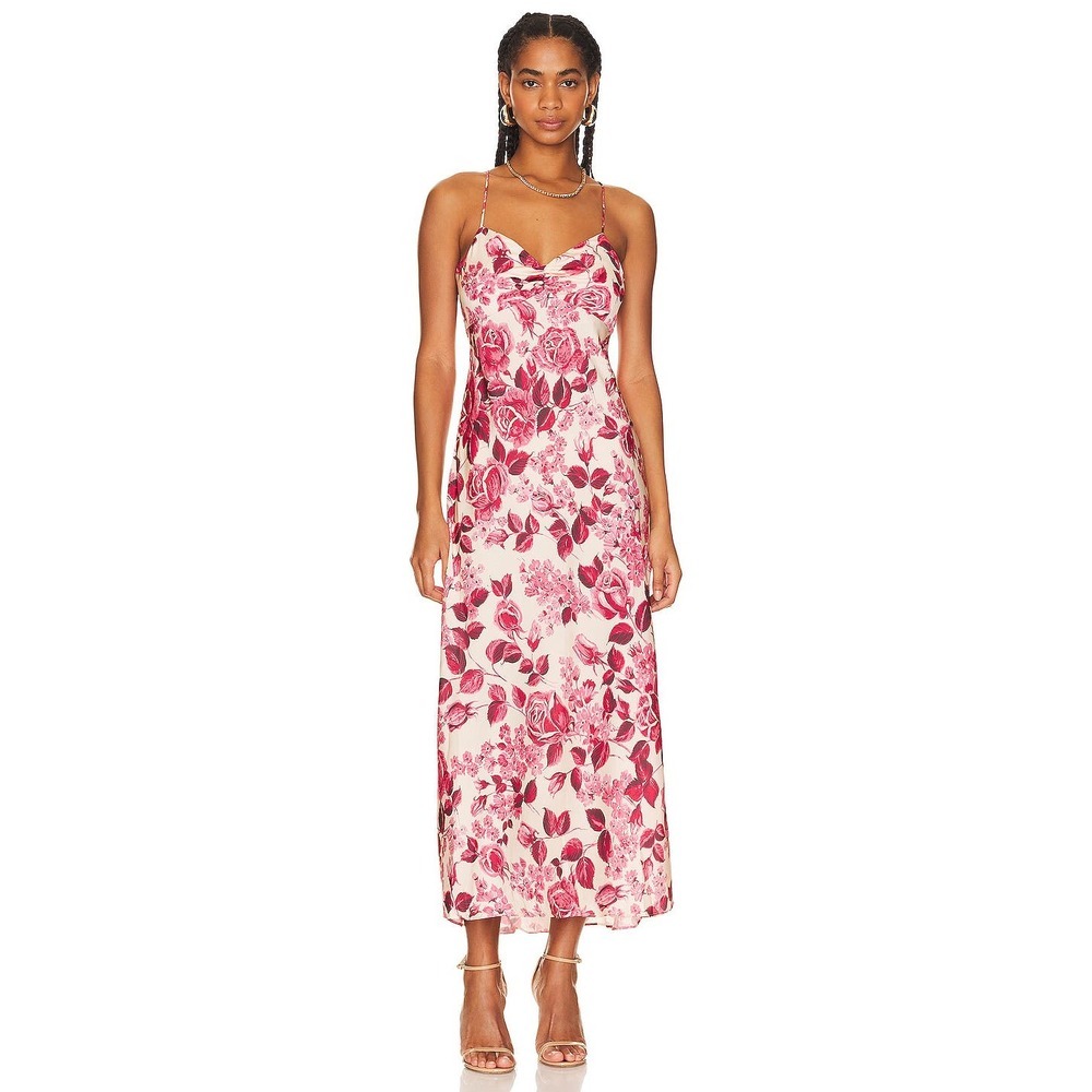 New Favorite Daughter The Envy Slip Dress in Rose Multi Women's Size L